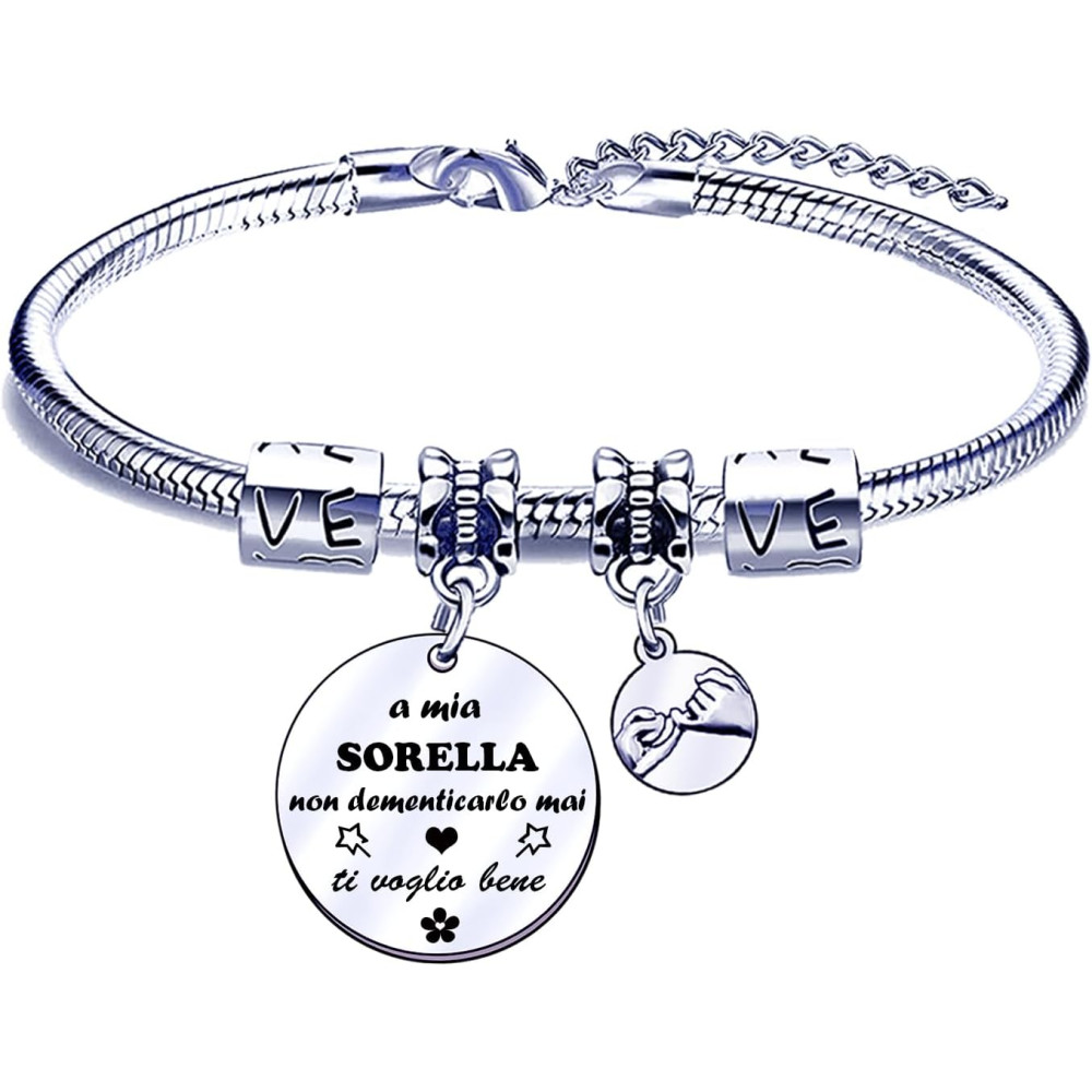 POIUYTRE Regali Natale Sorella Regalo Bracciale Sorella Braccialetto Sorella Donna Regalo per Sorella Regali Bracciali Sorelle