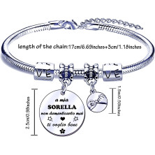 POIUYTRE Regali Natale Sorella Regalo Bracciale Sorella Braccialetto Sorella Donna Regalo per Sorella Regali Bracciali Sorelle