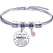 POIUYTRE Regali Natale Sorella Regalo Bracciale Sorella Braccialetto Sorella Donna Regalo per Sorella Regali Bracciali Sorelle