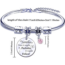 POIUYTRE Regali Natale Sorella Regalo Bracciale Sorella Braccialetto Sorella Donna Regalo per Sorella Regali Bracciali Sorelle