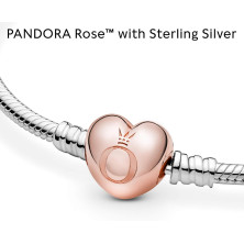 Pandora 580719, braccialetto da donna con chiusura a forma di cuore, di colore rosa