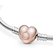 Pandora 580719, braccialetto da donna con chiusura a forma di cuore, di colore rosa