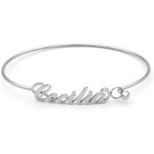 Colours & Beauty - Bracciale Donna Acciaio Inossidabile Con Nome | Bracciale A Manetta Con Nome Personalizzato | Gioielli Con