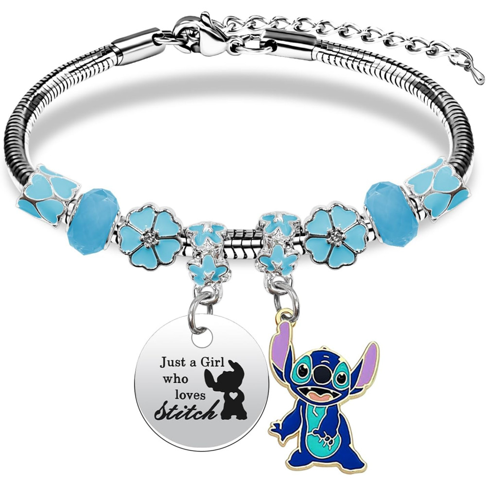 PQKL-party Bracciale Stitch Bambina Bracciale Lilo Stitch Donna Bracciale Bambina on Ciondoli Regalo di Compleanno per la