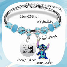 PQKL-party Bracciale Stitch Bambina Bracciale Lilo Stitch Donna Bracciale Bambina on Ciondoli Regalo di Compleanno per la