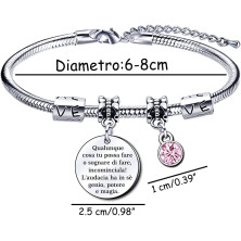 GUOYU Bracciale da Donna con Incisione,Qualunque cosa tu possa fare o sognare di fare, incominciala! L'audacia ha in sè genio,