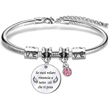 GUOYU Bracciale da Donna con Incisione,Qualunque cosa tu possa fare o sognare di fare, incominciala! L'audacia ha in sè genio,