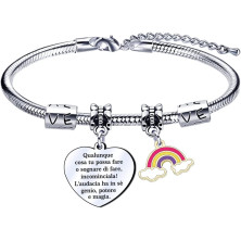 GUOYU Bracciale da Donna con Incisione,Qualunque cosa tu possa fare o sognare di fare, incominciala! L'audacia ha in sè genio,