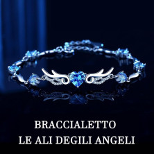 QianSiLi Bracciale Donna Argento 925, 3 in 1/2 in 1 Stelle e Perline/Corna/Ali D'Angelo Bracciale Donna, Idee Regalo Donna