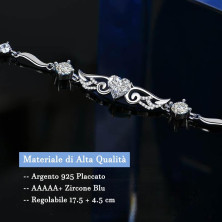 QianSiLi Bracciale Donna Argento 925, 3 in 1/2 in 1 Stelle e Perline/Corna/Ali D'Angelo Bracciale Donna, Idee Regalo Donna