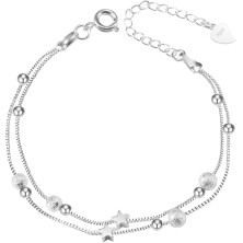 QianSiLi Bracciale Donna Argento 925, 3 in 1/2 in 1 Stelle e Perline/Corna/Ali D'Angelo Bracciale Donna, Idee Regalo Donna