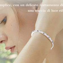 QianSiLi Bracciale Donna Argento 925, 3 in 1/2 in 1 Stelle e Perline/Corna/Ali D'Angelo Bracciale Donna, Idee Regalo Donna