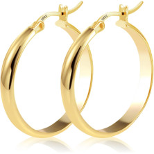 ALEXCRAFT Orecchini Donna Argento 925 a Cerchio Oro Placcato 14K/ Oro Bianco Cerchietti Piccoli con Confezione