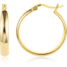 ALEXCRAFT Orecchini Donna Argento 925 a Cerchio Oro Placcato 14K/ Oro Bianco Cerchietti Piccoli con Confezione