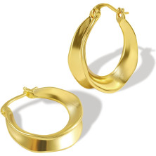 ALEXCRAFT Orecchini Donna Argento 925 a Cerchio Oro Placcato 14K/ Oro Bianco Cerchietti Piccoli con Confezione