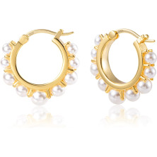 ALEXCRAFT Orecchini Donna Argento 925 a Cerchio Oro Placcato 14K/ Oro Bianco Cerchietti Piccoli con Confezione