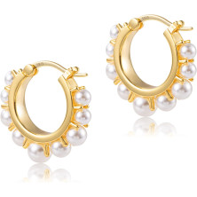 ALEXCRAFT Orecchini Donna Argento 925 a Cerchio Oro Placcato 14K/ Oro Bianco Cerchietti Piccoli con Confezione