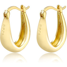 ALEXCRAFT Orecchini Donna Argento 925 a Cerchio Oro Placcato 14K/ Oro Bianco Cerchietti Piccoli con Confezione