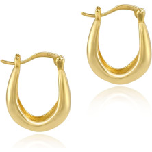 ALEXCRAFT Orecchini Donna Argento 925 a Cerchio Oro Placcato 14K/ Oro Bianco Cerchietti Piccoli con Confezione