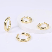 ALEXCRAFT Orecchini Donna Argento 925 a Cerchio Oro Placcato 14K/ Oro Bianco Cerchietti Piccoli con Confezione