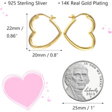 ALEXCRAFT Orecchini Donna Argento 925 a Cerchio Oro Placcato 14K/ Oro Bianco Cerchietti Piccoli con Confezione