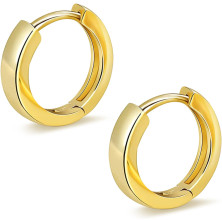 ALEXCRAFT Orecchini Donna Argento 925 a Cerchio Oro Placcato 14K/ Oro Bianco Cerchietti Piccoli con Confezione