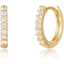 ALEXCRAFT Orecchini Donna Argento 925 a Cerchio Oro Placcato 14K/ Oro Bianco Cerchietti Piccoli con Confezione