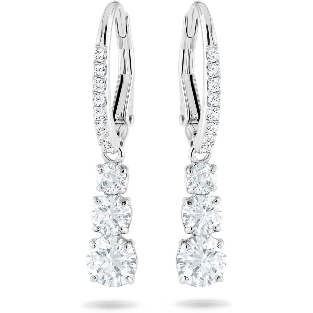 Swarovski Orecchini Attract Trilogy, Bianco, Placcato rodio