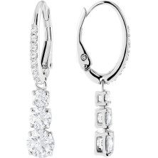 Swarovski Orecchini Attract Trilogy, Bianco, Placcato rodio