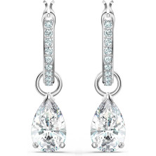 Swarovski Orecchini pendenti Attract, Taglio Pear, Bianchi, Placcato rodio