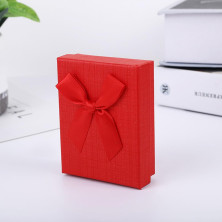 Confezione da 2 piccole scatole regalo per gioielli, 9 × 7 × 3 cm, scatole regalo per gioielli, con coperchio e fiocco, per