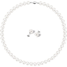 KALVICA Perle Parure Gioielli per Donna Ragazza Set di collane e orecchini di Perle Collana da Donna Bianco Gioielli Sposa Set