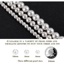 KALVICA Perle Parure Gioielli per Donna Ragazza Set di collane e orecchini di Perle Collana da Donna Bianco Gioielli Sposa Set