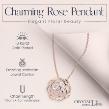 Crystalline Azuria Donna 18ct Placcato Oro Bianco Fiori Rose Cristalli Parure Collana con Ciondolo 45 cm Orecchini Monachella