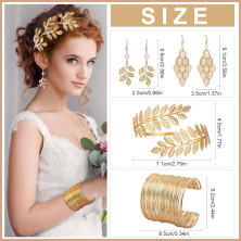 Comius Sharp dea Greca Costume Gioielli set per Donne, Romano Alloro Foglie Corona Tiara Capelli Pettine Bracciale Orecchini