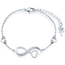 INFINIONLY Collana Bracciale Orecchini da donna, collane bracciali orecchini in argento 925, simbolo infinito intarsiato con