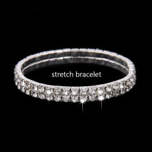 Wedity Collana di cristallo da sposa Orecchini d'argento Bracciale Set Collane girocollo da sposa Gioielli da sposa per donne e