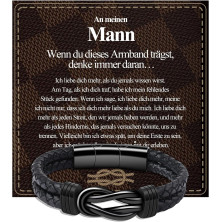 VGWON Bracciale doppio in pelle da uomo DE