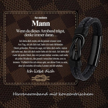 VGWON Bracciale doppio in pelle da uomo DE