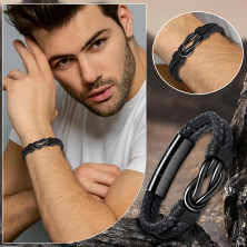 VGWON Bracciale doppio in pelle da uomo DE