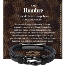 VGWON Bracciale doppio in pelle da uomo ES