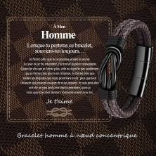 VGWON Bracciale doppio in pelle da uomo FR