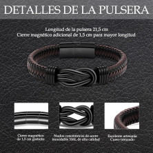 VGWON Bracciale in pelle da uomo ES