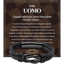 VGWON Regalo San Valentino per Lui Al mio Uomo Bracciale in Pelle Ti Amo Bracciale Uomo Regalo di Compleanno Uomo Fidanzato