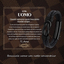 VGWON Regalo San Valentino per Lui Al mio Uomo Bracciale in Pelle Ti Amo Bracciale Uomo Regalo di Compleanno Uomo Fidanzato