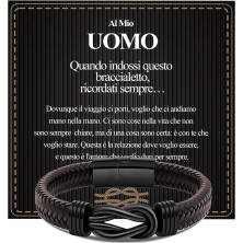 VGWON Regalo San Valentino per Lui Idee Regalo Al mio Uomo Bracciale in Pelle Uomo Ti Amo Regalo Compleanno Uomo Regalo Marito