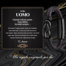 VGWON Regalo San Valentino per Lui Idee Regalo Al mio Uomo Bracciale in Pelle Uomo Ti Amo Regalo Compleanno Uomo Regalo Marito