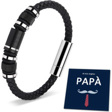 QianSiLi Bracciale Uomo Papà, Idee Regalo Papà Natale/Festa del Papà/Compleanno, Regali Papa/Padre/Padrino Natale da Parte di