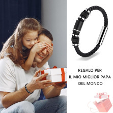 QianSiLi Bracciale Uomo Papà, Idee Regalo Papà Natale/Festa del Papà/Compleanno, Regali Papa/Padre/Padrino Natale da Parte di