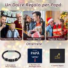 QianSiLi Bracciale Uomo Papà, Idee Regalo Papà Natale/Festa del Papà/Compleanno, Regali Papa/Padre/Padrino Natale da Parte di